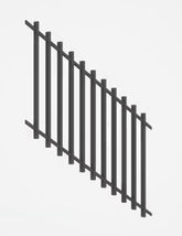 Raked BARR Balustrade panel Aluminium Blade Fence Panel - 1000mm H x 1380mm W - White / Black, Batten Fence